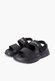  XED223C_Slide & Sandal X-Strap Leather 2 Ways Shoes_Soft Black 