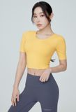  XT4202T_middle sleeve crop top 