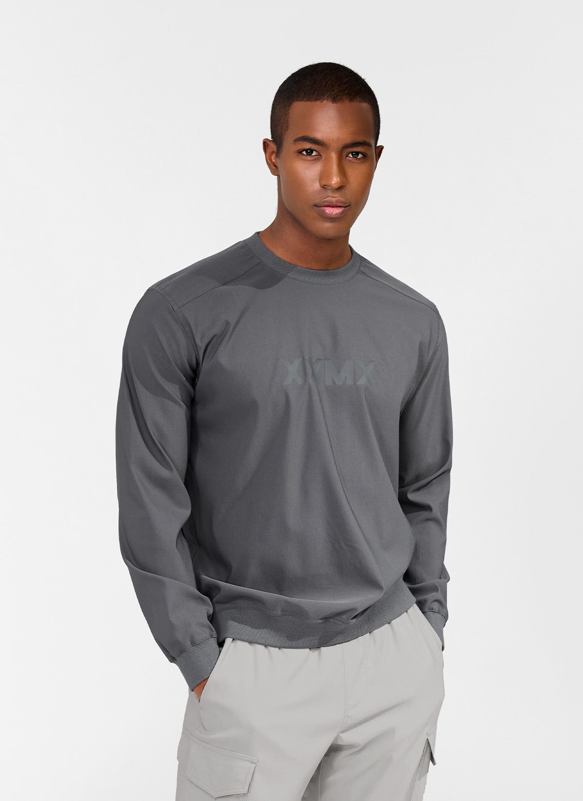  XMMMT02H3 _ Hardy stretch logo sweatshirt black 