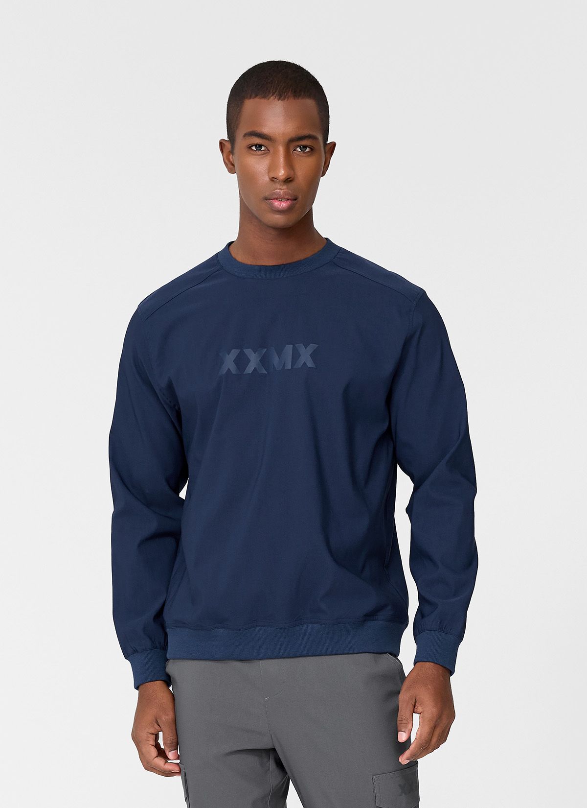  XMMMT02H3 _ Hardy stretch logo sweatshirt black 