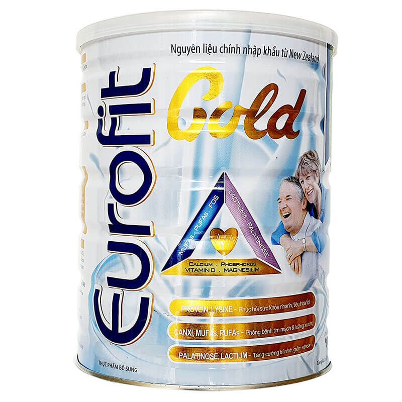 Sữa bột Eurofit Gold Lon 900g - Tăng cường sức khỏe giảm nguy cơ loãng xương dành cho người lớn