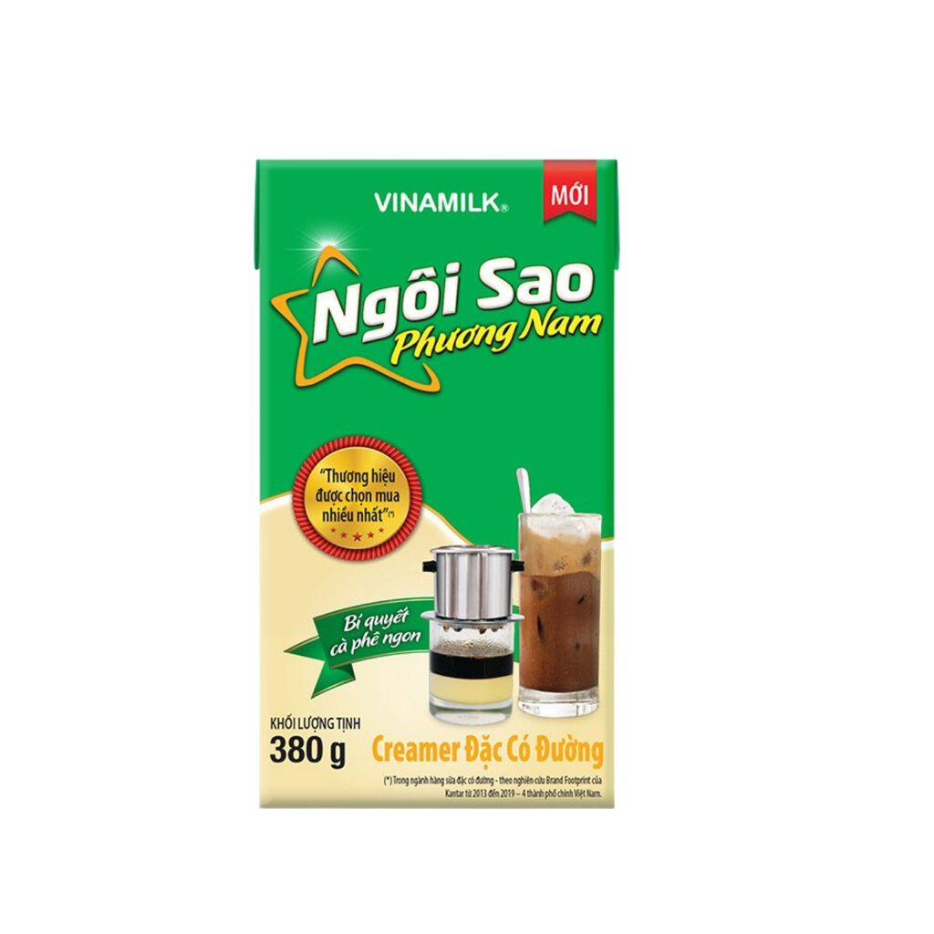 Sữa Đặc Có Đường Ngôi Sao Phương Nam Hộp Giấy 380g
