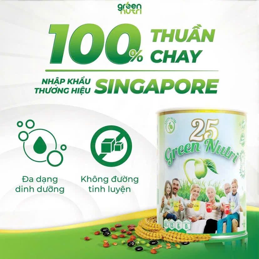 Sữa Hạt Ngũ Cốc 25 Green Nutri Singapore Chính Hãng [Nhập khẩu 100%] lon 750G