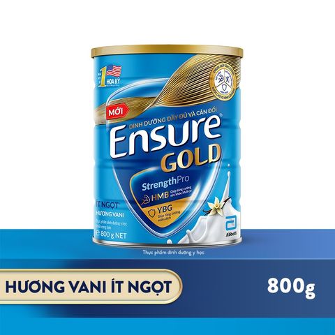 Sữa bột Ensure Gold Abbott hương vani ít ngọt (HMB) 800g