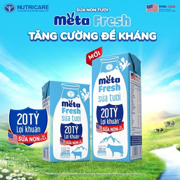 Lốc 4 hộp sữa tươi Meta Fresh Lợi Khuẩn 110ml