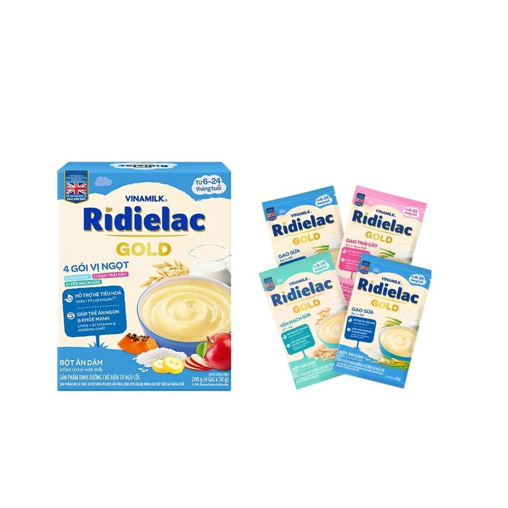 Bột Ăn Dặm RiDielac Gold 4 Vị Ngọt - Hộp Giấy 200g