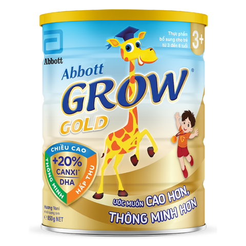 Sữa Bột Abbott Grow Gold 3+ 850g hương Vani (3-6 tuổi)