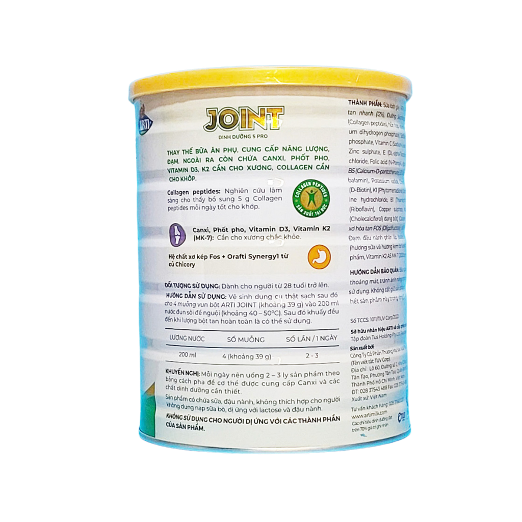 Sữa bột Arti Joint (800g) hỗ trợ tốt cho xương khớp dành cho người từ 28 tuổi trở lên