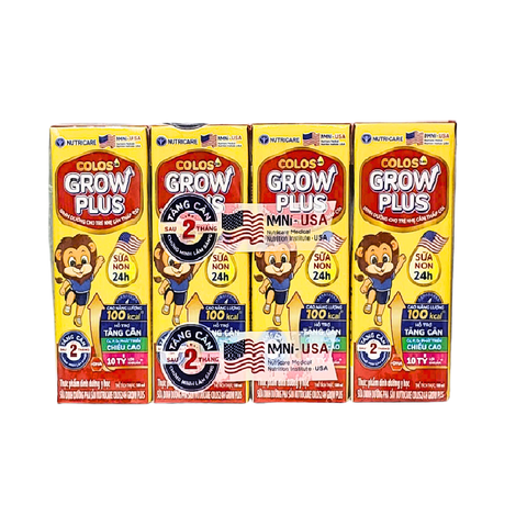 Lốc 4 hộp sữa pha sẵn 180ml COLOS24h GROW PLUS - Cho trẻ từ 1 tuổi trở lên.