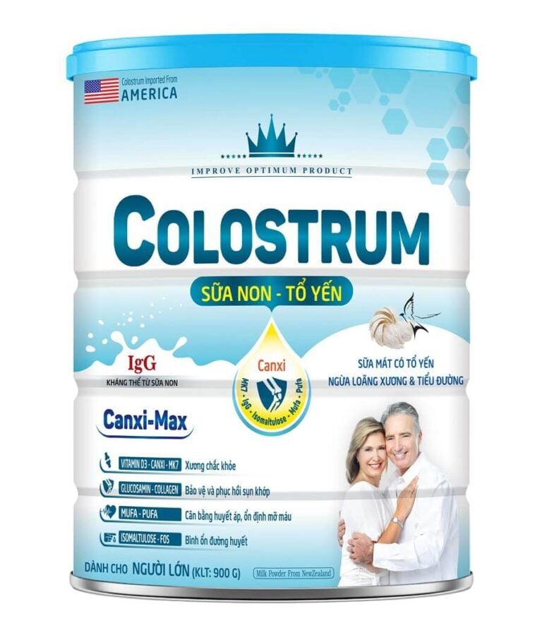 Thực phẩm bổ sung Colostrum Canxi-Max 900g - sữa mát có tổ yến ngừa loãng xương và tiêu đường
