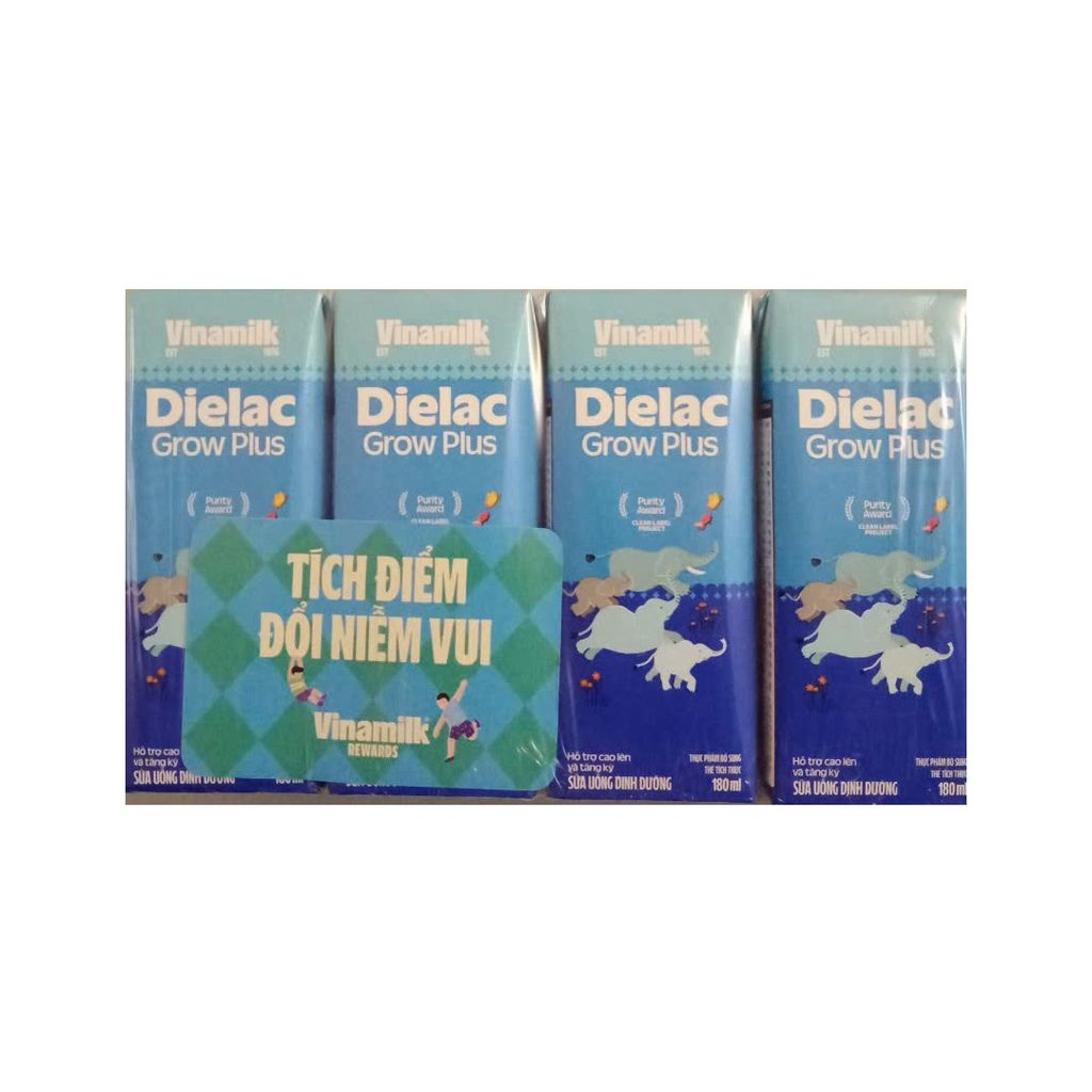 Lốc 4 hộp 180ml Sữa bột pha sẵn Dielac Grow Plus