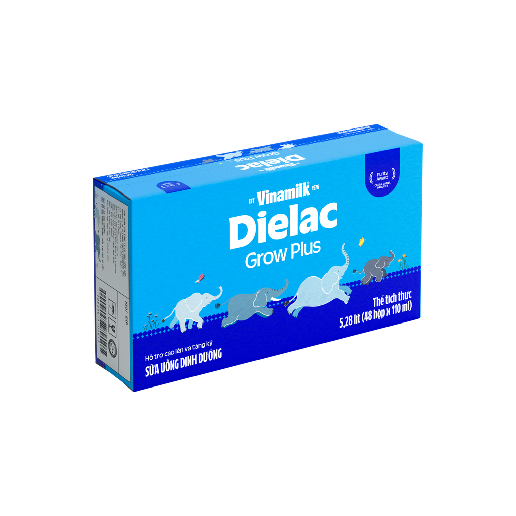 Lốc 4 hộp Sữa Non Vinamilk Dielac Grow Plus (Sữa Uống Dinh Dưỡng) 110ml