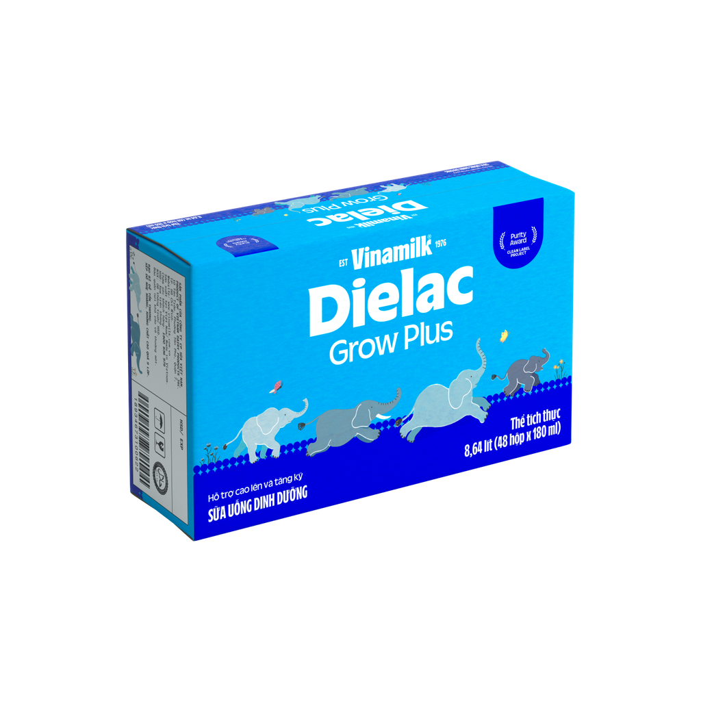 Lốc 4 hộp 180ml Sữa bột pha sẵn Dielac Grow Plus