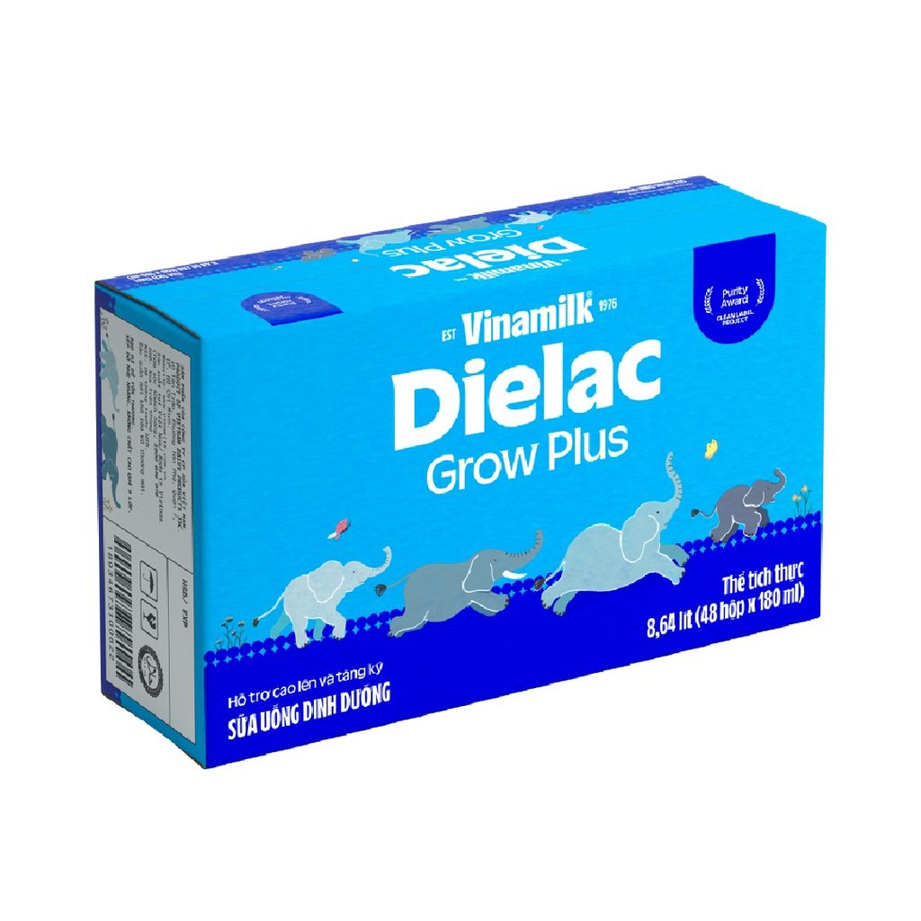 Thùng 48 hộp 180ml Sữa bột pha sẵn Dielac Grow Plus