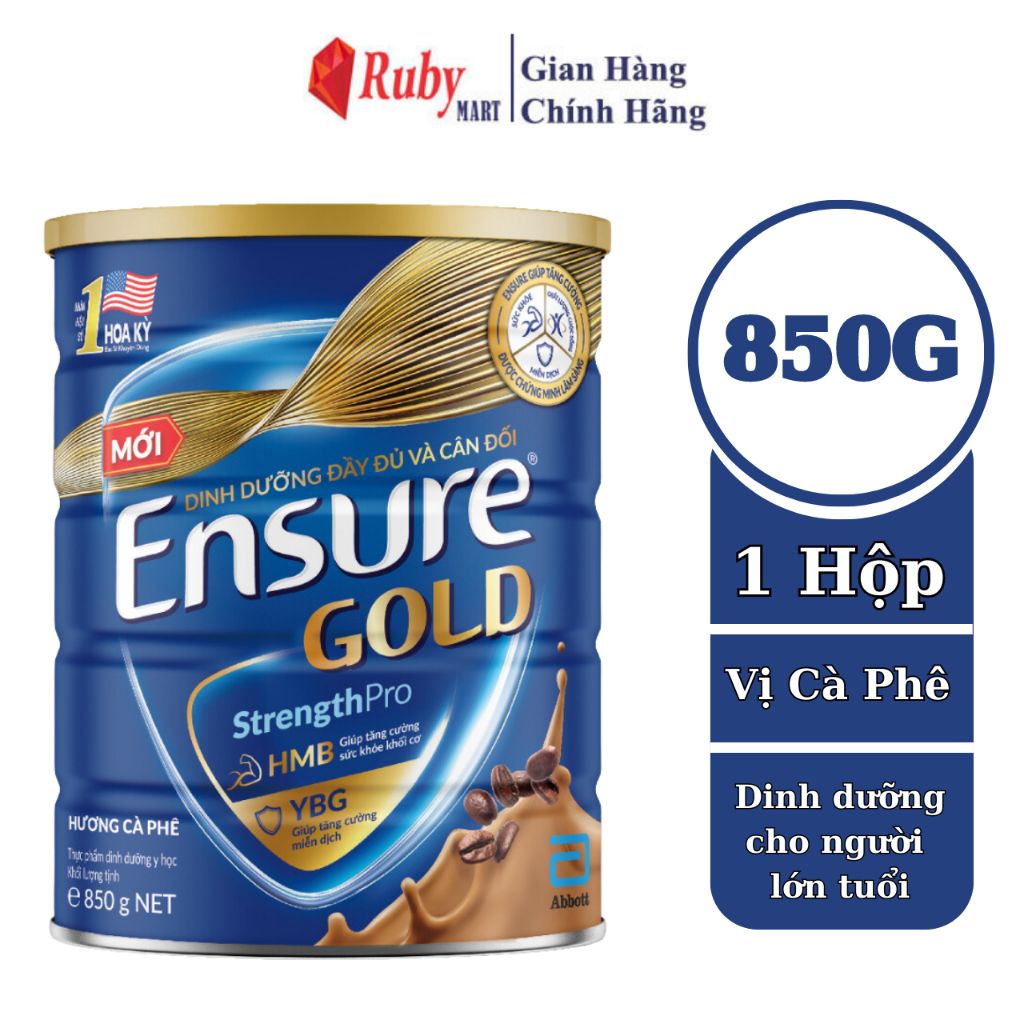 Sữa Bột Ensure Gold Coffee ( Hương Cà Phê ) (HMB) 850g