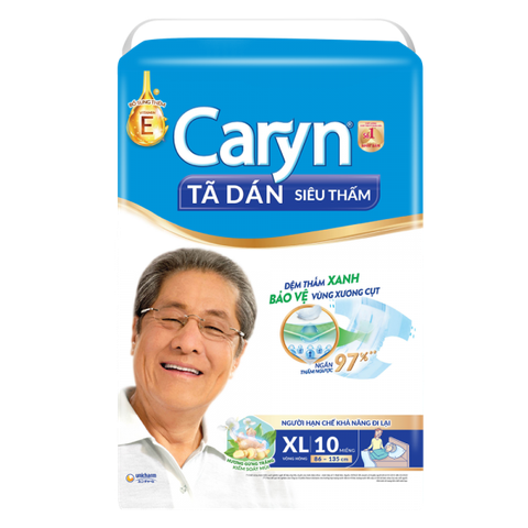 Tã Dán Người Lớn Caryn Siêu Thấm Size XL - 10 Miếng Dành Cho Người Hạn Chế Khả Năng Đi Lại