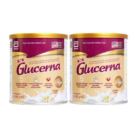 Combo 2 lon Sữa bột dành cho người bị tiểu đường Glucerna Abbott 380g Hương Vani