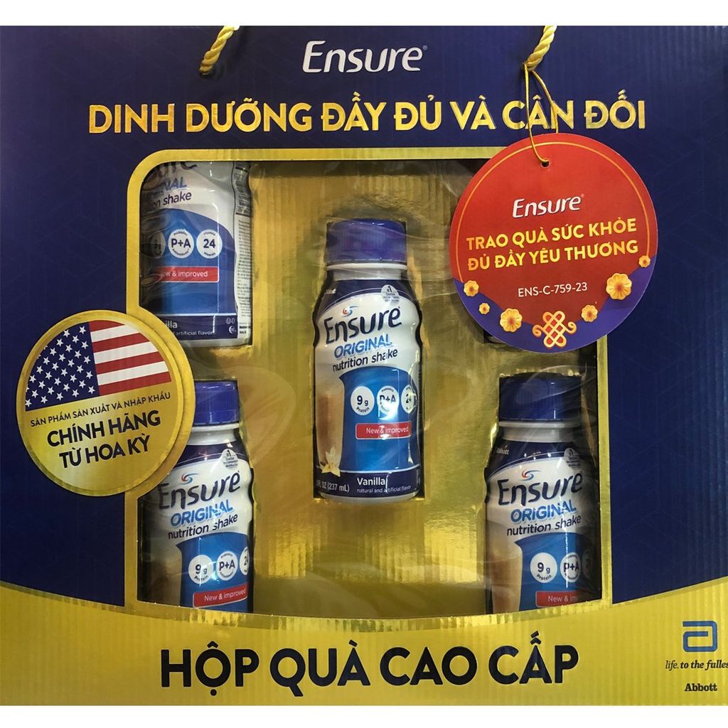 Hộp Quà Tặng Lốc 5 Chai Ensure Vani 237ml