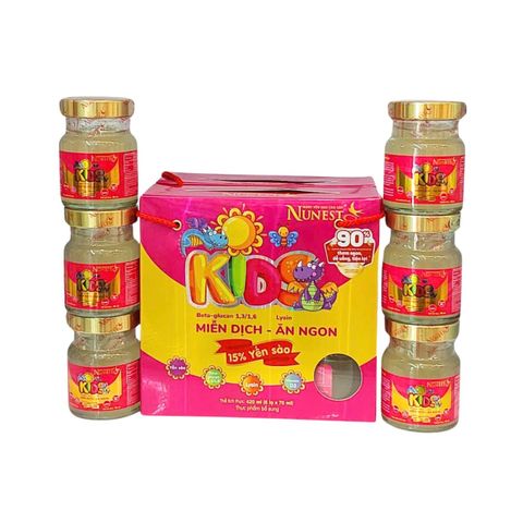 Nước Yến NuNest Kids vị Tự Nhiên- Hộp (6 lọ 75ml)