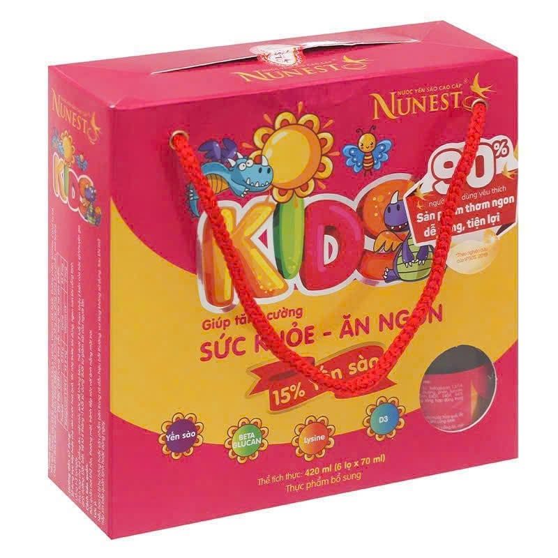 Nước Yến NuNest Kids vị Tự Nhiên- Hộp (6 lọ 75ml)