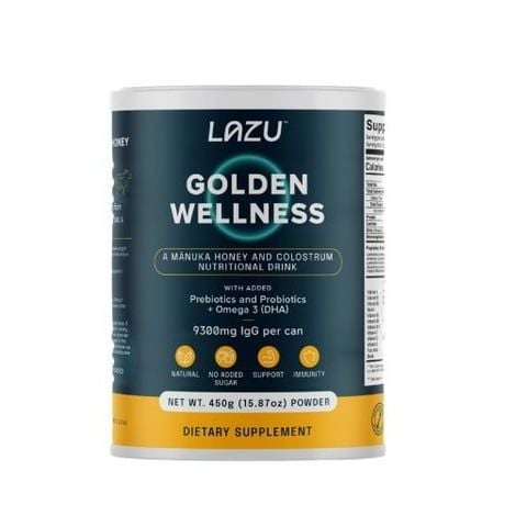 Sữa non kết hợp mật ong Manuka cao cấp LAZU GOLDEN WELLESS nhập khẩu New Zealand hộp 450g
