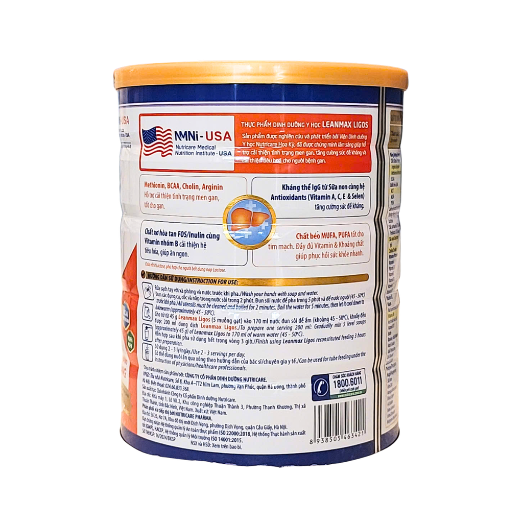Sữa bột Lean Max Ligos - 900gr ( dinh dưỡng hiệu quả cho người bệnh gan)