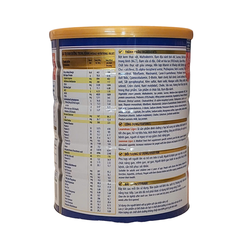 Sữa bột Lean Max Ligos - 900gr ( dinh dưỡng hiệu quả cho người bệnh gan)