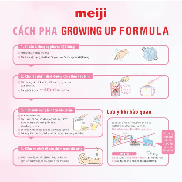 Sữa bột Meiji Growing up Formula 800g (12-36 tháng)