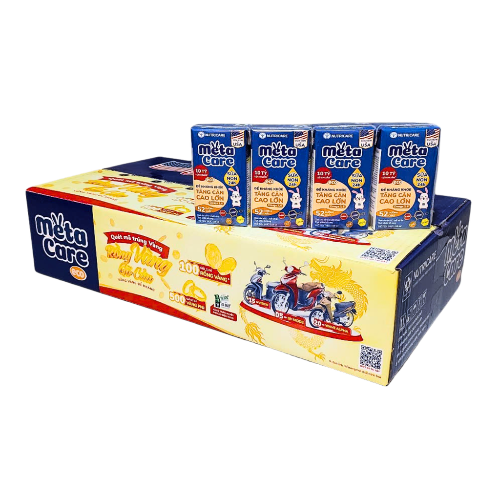 Lốc 4 hộp sữa pha sẵn 110ml MetaCare Eco - Cho bé từ 1 tuổi trở lên (Meta Care Xanh)