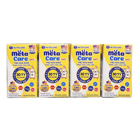 Lốc 4 hộp sữa pha sẵn 110ml MetaCare Opti - Cho bé từ 1 tuổi trở lên