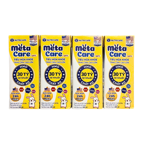 Lốc 4 hộp sữa pha sẵn 180ml MetaCare Opti - Cho bé từ 1 tuổi trở lên