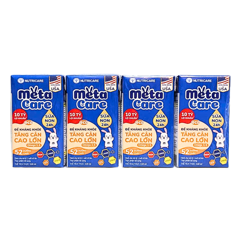 Lốc 4 hộp sữa pha sẵn 110ml MetaCare Eco - Cho bé từ 1 tuổi trở lên (Meta Care Xanh)