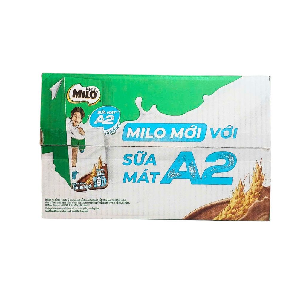 Lốc 4 Hộp Sữa Lúa Mạch MILO Mới – Sữa Mát A2, Dinh Dưỡng Vượt Trội!