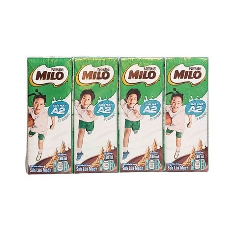 Lốc 4 Hộp Sữa Lúa Mạch MILO Mới – Sữa Mát A2, Dinh Dưỡng Vượt Trội!