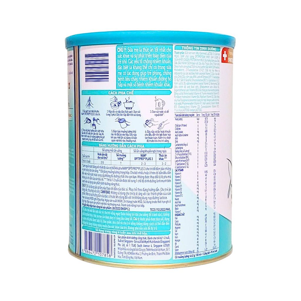 Sữa bột Nestlé NAN OPTIPRO PLUS 3 800g với 5HMO