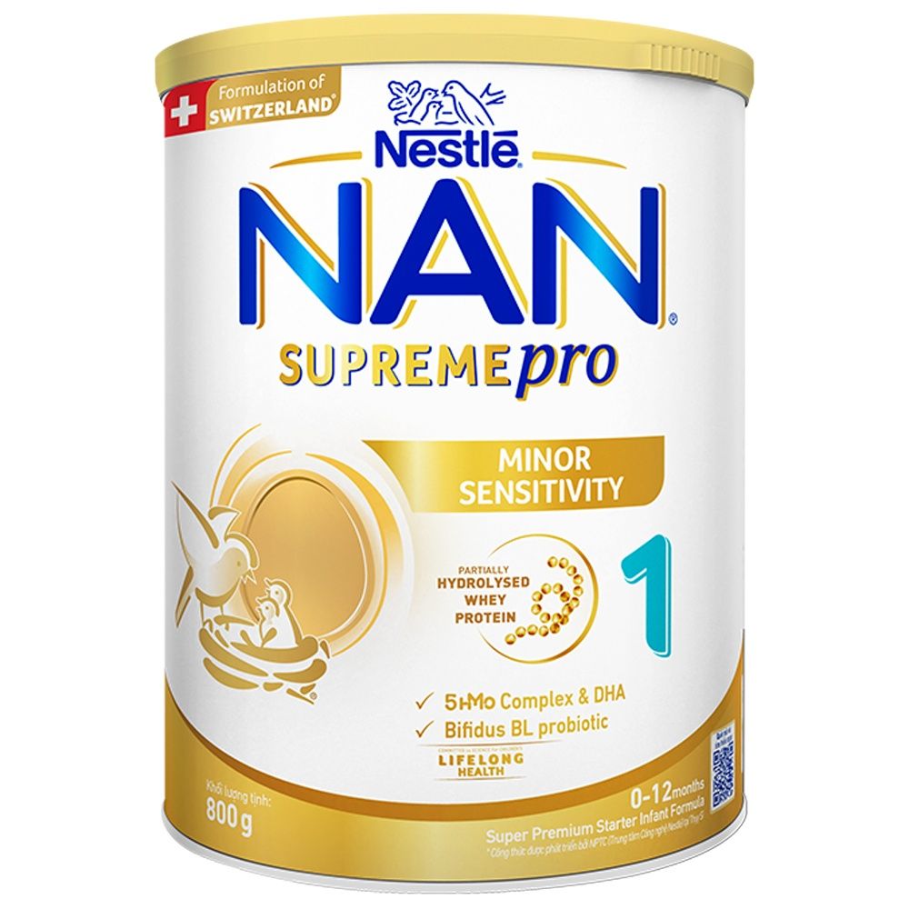 Sữa Bột Nestlé NAN SupremePro 1 lon 800g với 5HMO & đạm Gentle Optipro nhập khẩu nguyên lon từ Đức