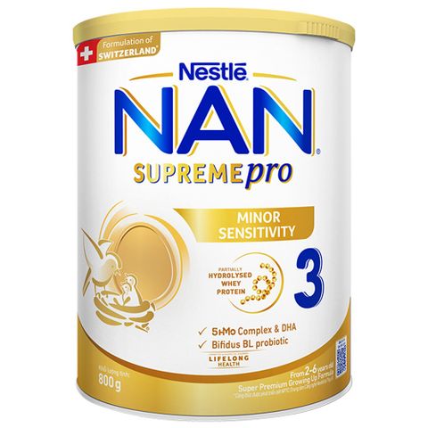 Sữa Bột Nestlé NAN SupremePro 3 lon 800g với 5HMO & đạm Gentle Optipro nhập khẩu nguyên lon từ Đức