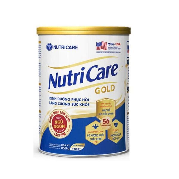 Sữa bột Nutricare Gold 850g - Dinh dưỡng cho người lón tuổi.