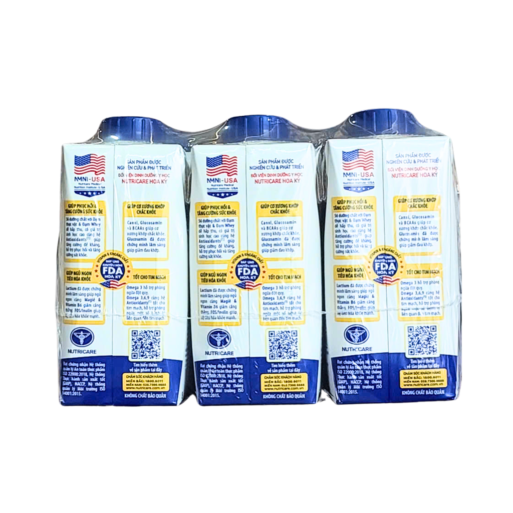 Lốc 6 hộp Nutricare Gold 200ml - Thùng 18 hộp - Dinh dưỡng cho người lón tuổi.