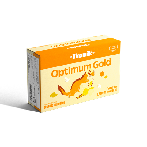 Thùng 48 hộp sữa bột pha sẵn VNM Optimum Gold 180ml - Sữa nước hỗ trợ phát triển toàn diện, chất lượng- Mẫu mới.