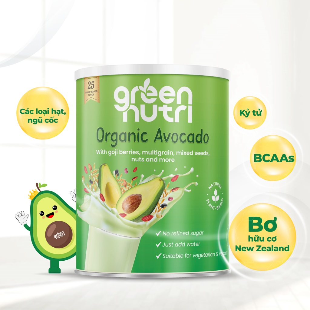 Sữa Hạt 25 Green Nutri Organic Avocado Lon 750g