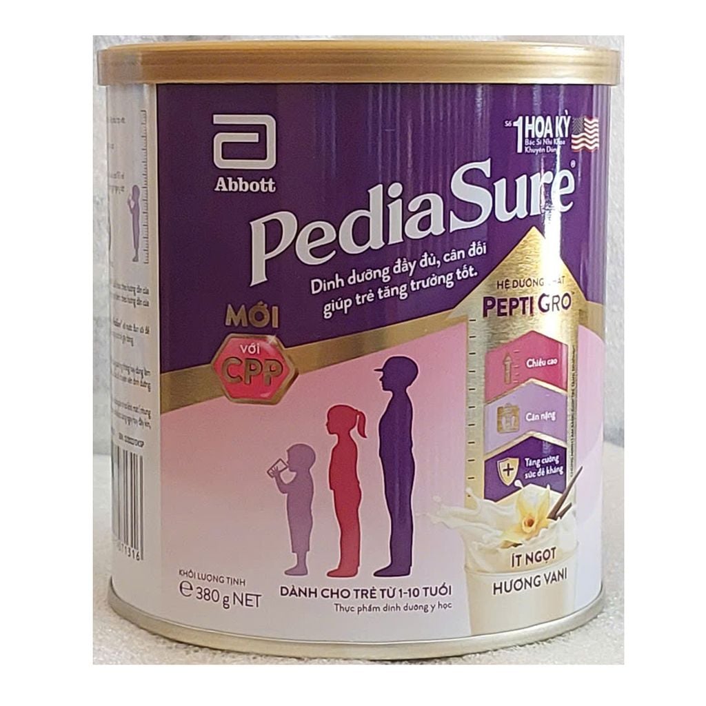 Combo 2 lon Sữa Pediasure 380g vani ít ngọt  ( 1-10 tuổi)