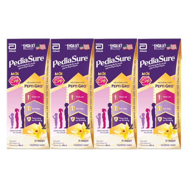 Thùng 48 Hộp Sữa nước Pediasure Vani 180ml ít ngọt ( Bao bì sản phẩm thay đổi theo đợt )