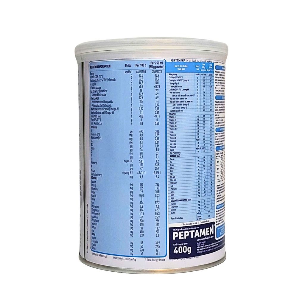Sữa bột Nestlé Peptamen hỗ trợ cơ thể tăng hấp thu đạm, chất béo (400g)