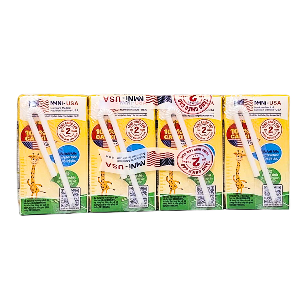 Lốc 4 hộp sữa pha sẵn 110ml Nutricare Smarta Grow - Cho trẻ từ 1 tuổi trở lên.