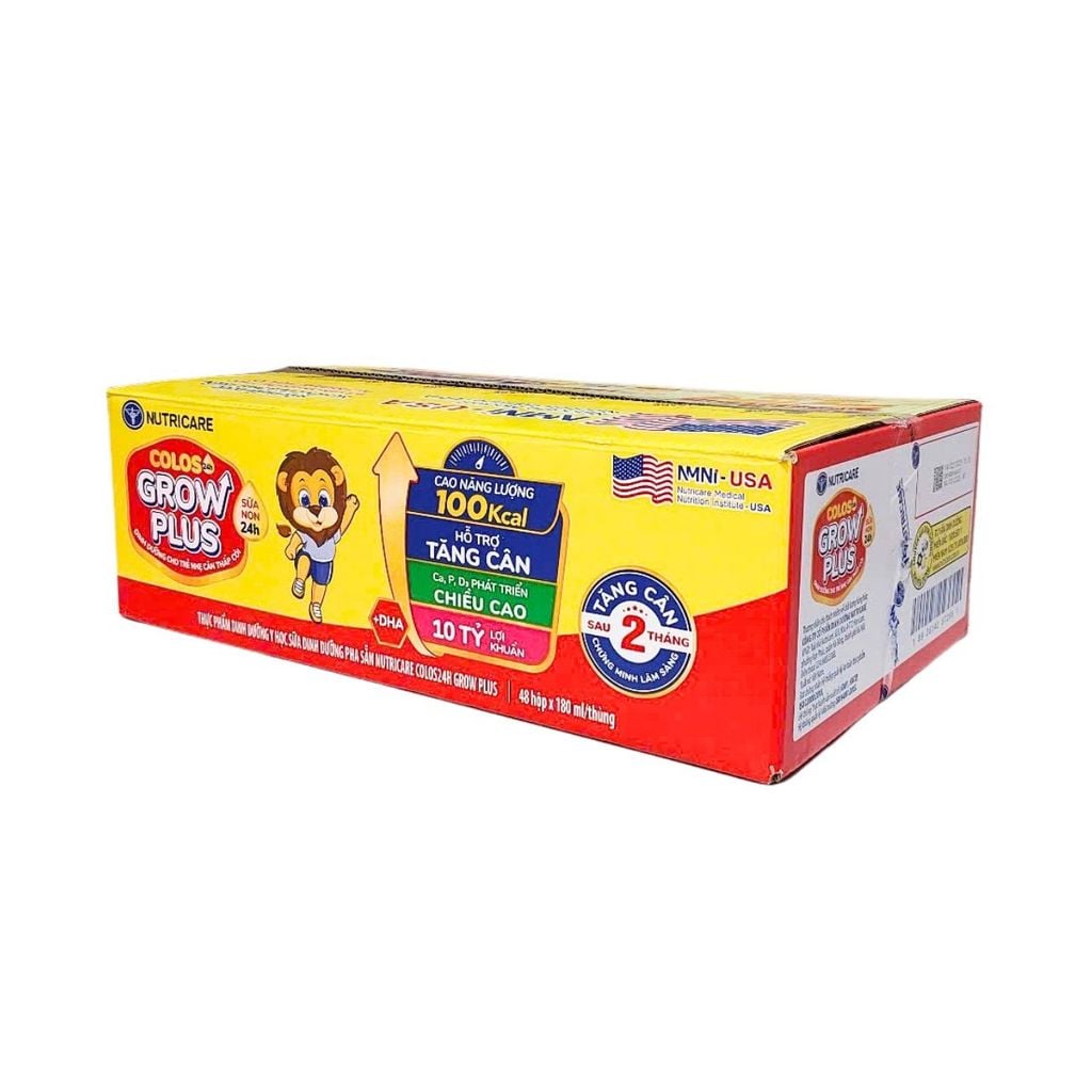Lốc 4 hộp sữa pha sẵn 180ml Nutricare Smarta Grow - Cho trẻ từ 1 tuổi trở lên.