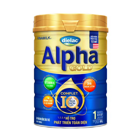 Sữa bột Vinamilk Dielac Alpha Gold 1 - 800g Hộp Thiếc (cho trẻ từ 0 - 6 tháng tuổi) - Sữa cho trẻ sơ sinh, hỗ trợ phát triển trí não của bé, tăng cân, chiều cao