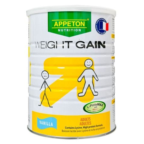 Sữa bột Appeton Weight Gain – Vị vani – Lon 900g – Sữa cho người gầy