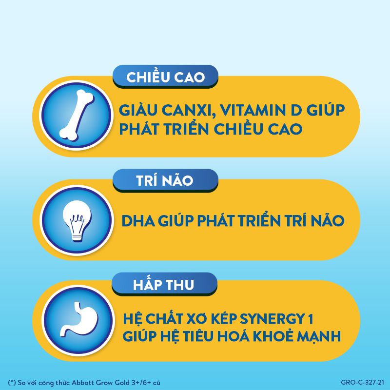 Sữa Bột Abbott Grow Gold 3+ 850g hương Vani (3-6 tuổi)