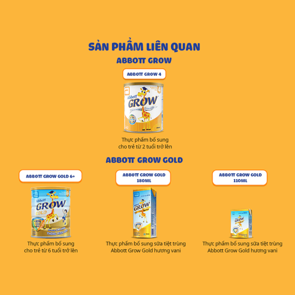 Sữa Bột Abbott Grow Gold 3+ 850g hương Vani (3-6 tuổi)